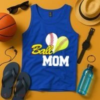 Ball Mom Heart Baseball Fan Tank Top thumb 4