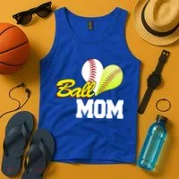 Ball Mom Heart Baseball Fan Tank Top thumb 4