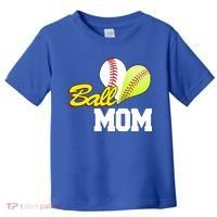 Ball Mom Heart Baseball Fan Toddler T-Shirt thumb 0