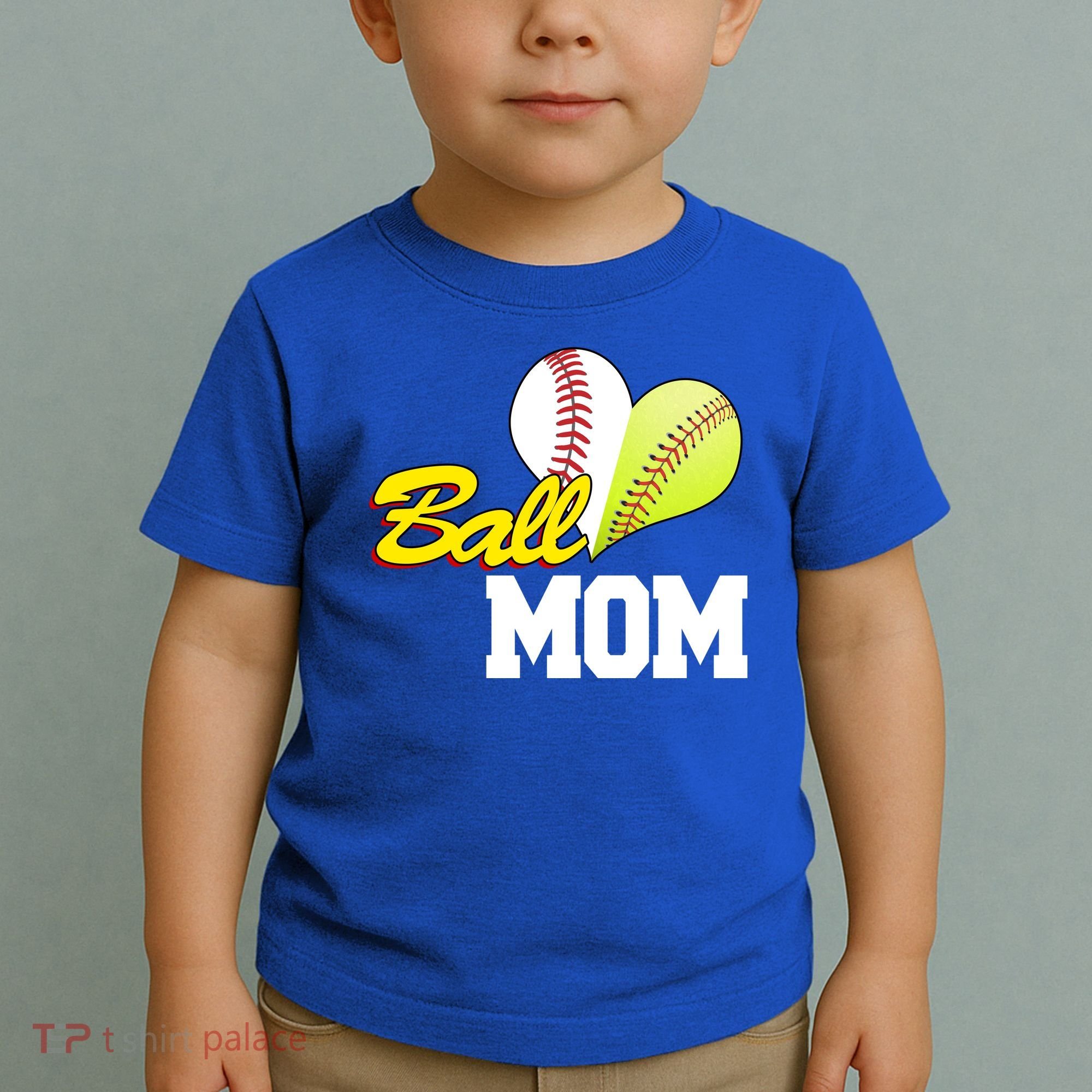Ball Mom Heart Baseball Fan Toddler T-Shirt