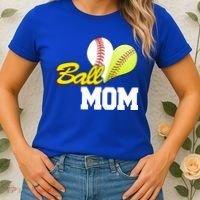 Ball Mom Heart Baseball Fan Women's T-Shirt thumb 2