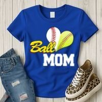 Ball Mom Heart Baseball Fan Women's T-Shirt thumb 3