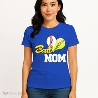Ball Mom Heart Baseball Fan Women's T-Shirt thumb 4