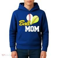 Ball Mom Heart Baseball Fan Kids Hoodie thumb 4