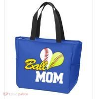 Ball Mom Heart Baseball Fan Tote Bag thumb 3