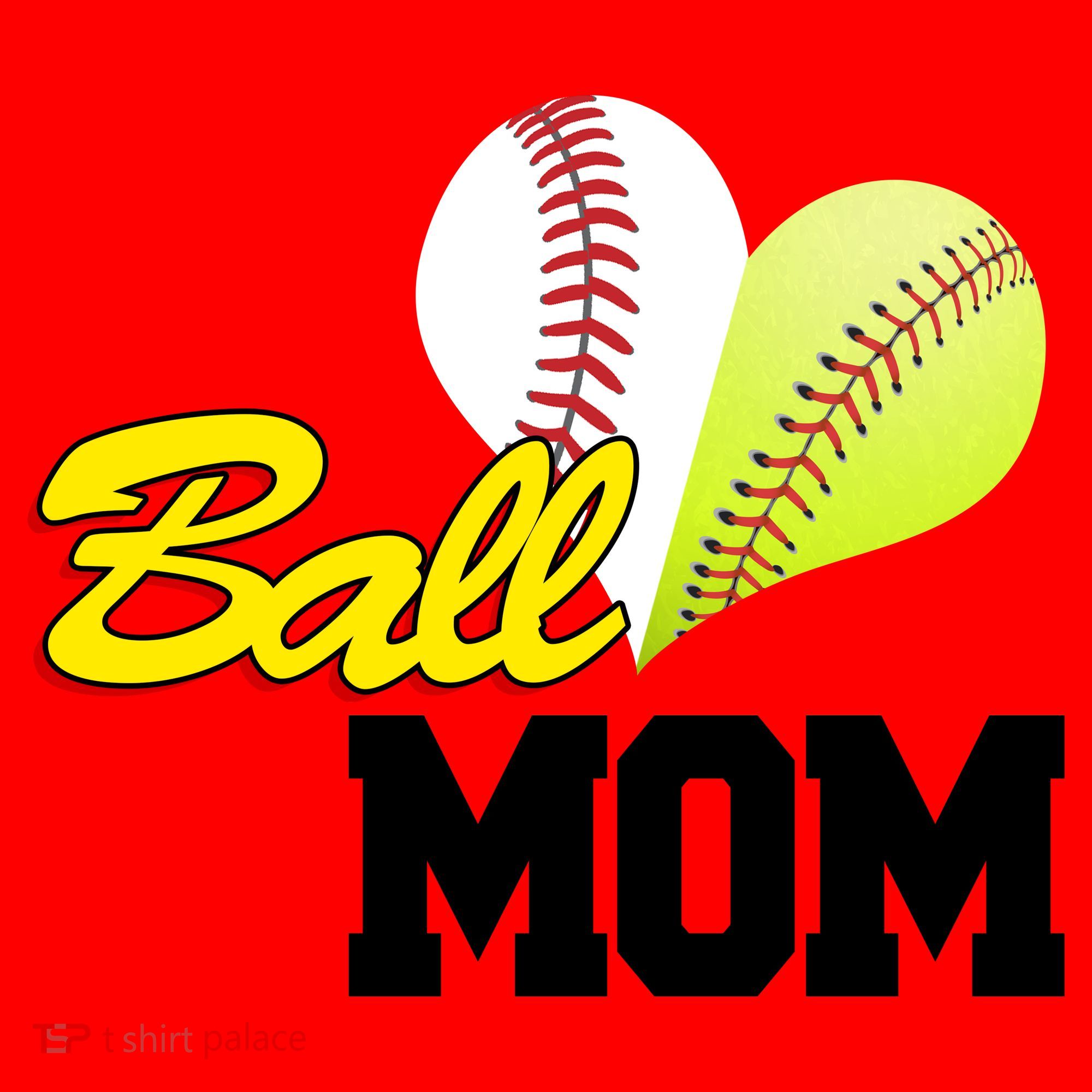 Ball Mom Heart Baseball Fan Santa Hat