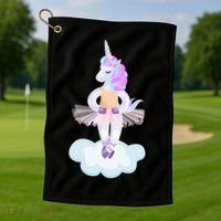 Ballet Dancer Unicorn Golf Towel thumb 1