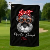 Birthday and Mother's day GiftMiniature Schnauzer Mom Golf Towel thumb 1