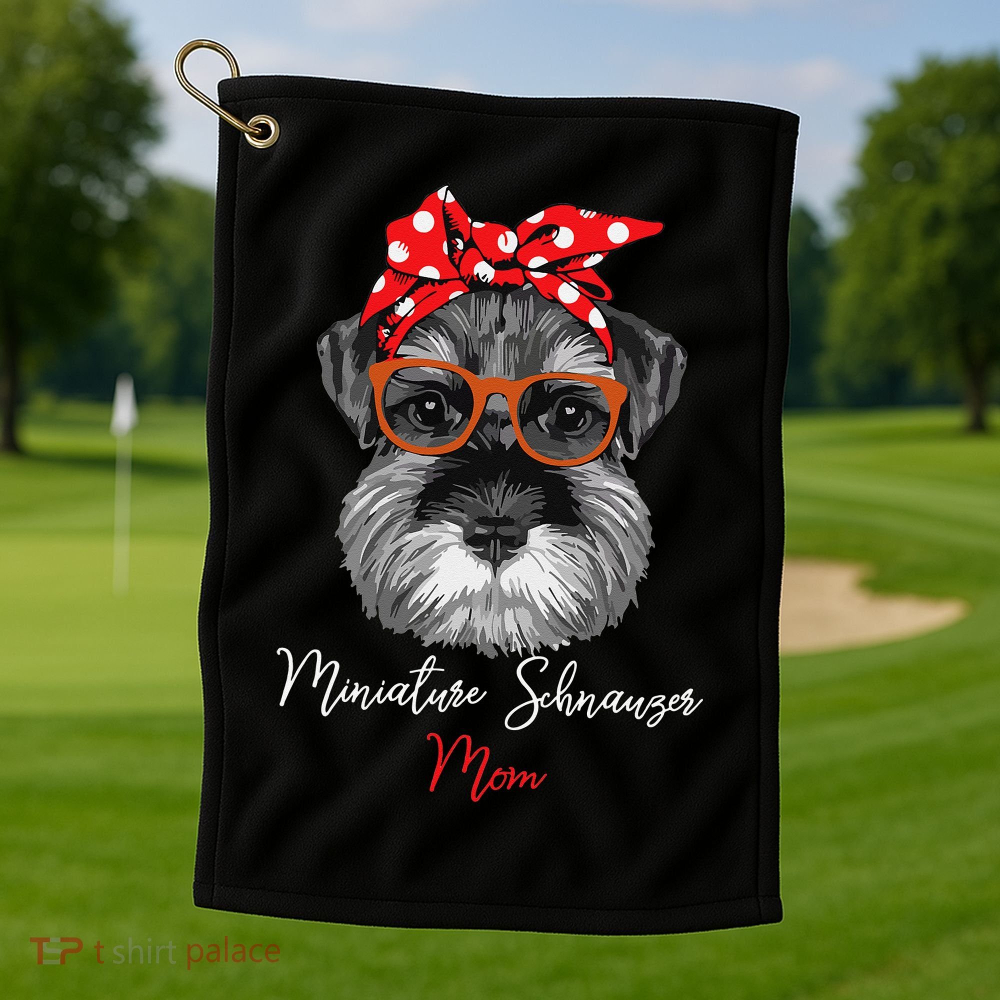 Birthday and Mother's day GiftMiniature Schnauzer Mom Golf Towel