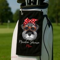 Birthday and Mother's day GiftMiniature Schnauzer Mom Golf Towel thumb 2