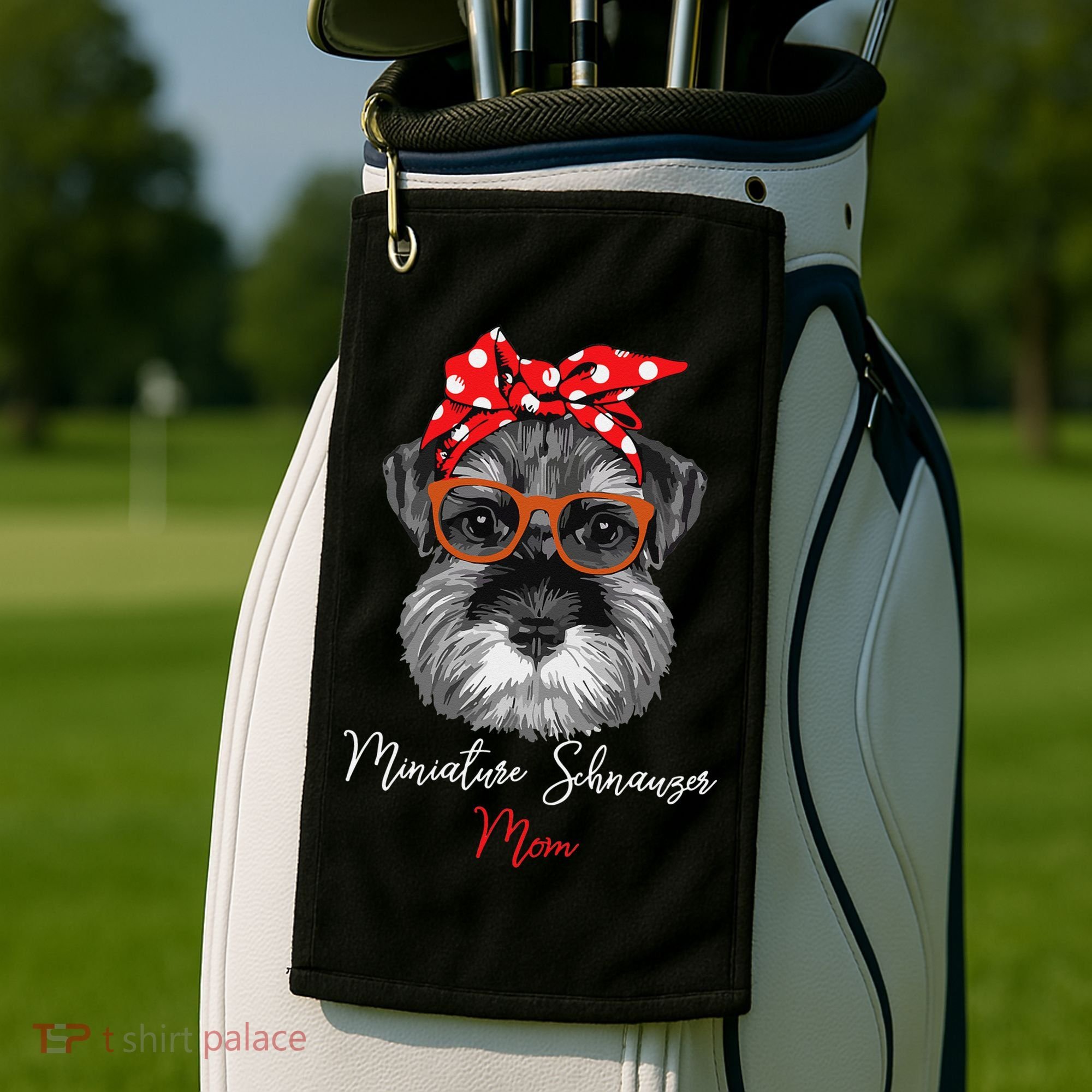 Birthday and Mother's day GiftMiniature Schnauzer Mom Golf Towel