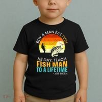 Buy A Man Eat Fish He Day Teach Fish Man To A Lifetime Toddler T-Shirt thumb 2