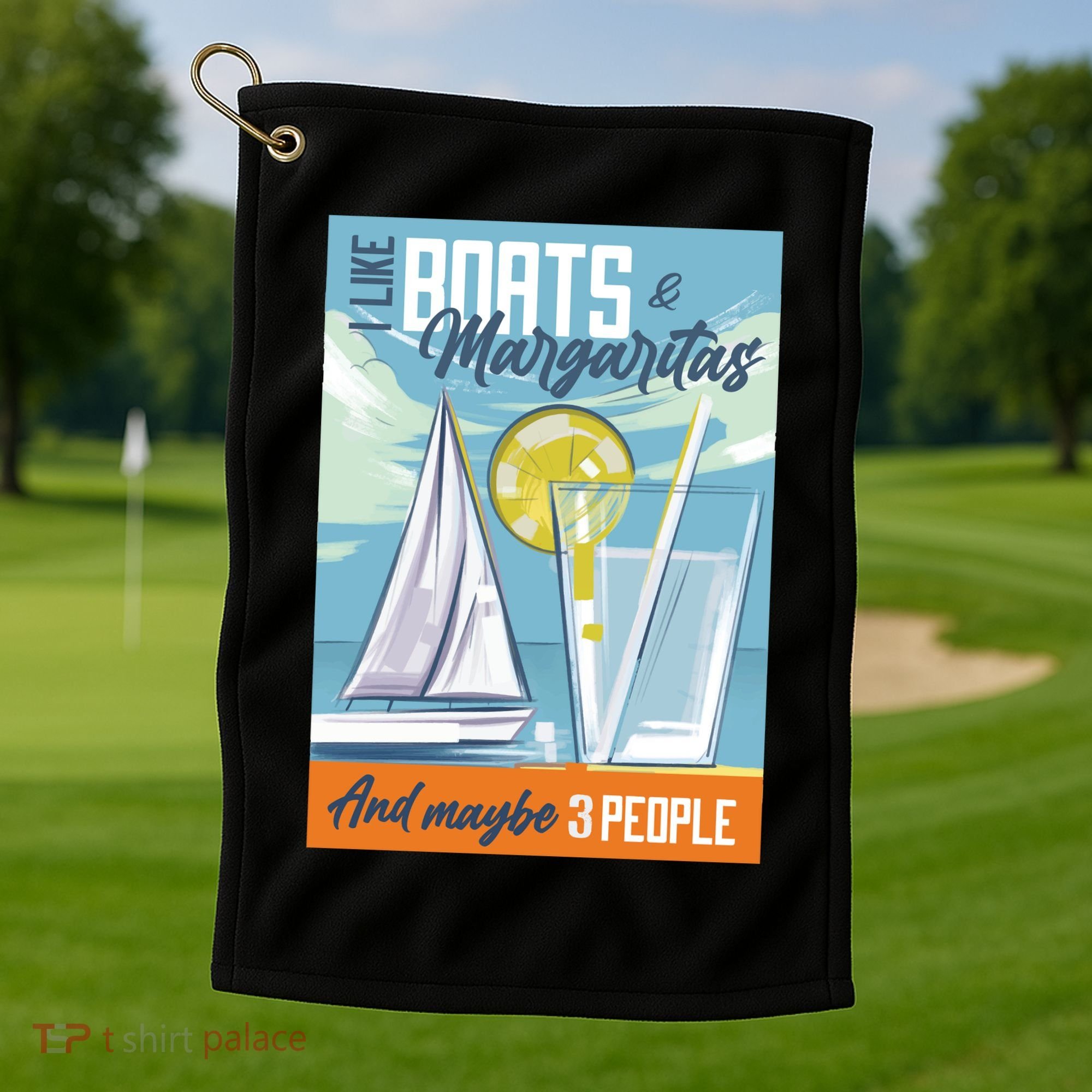 Boats And Margaritas Funny Golf Towel
