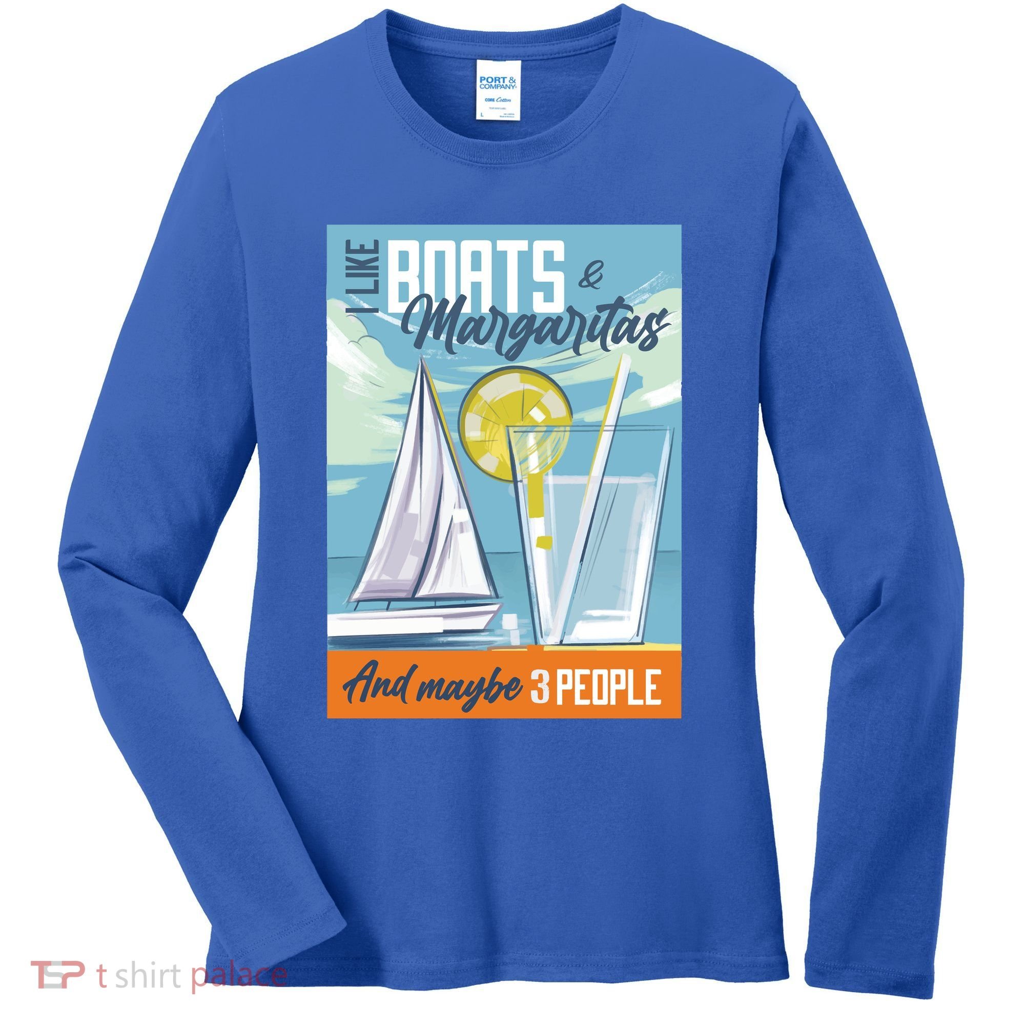 Boats And Margaritas Funny Women's Long Sleeve Shirt