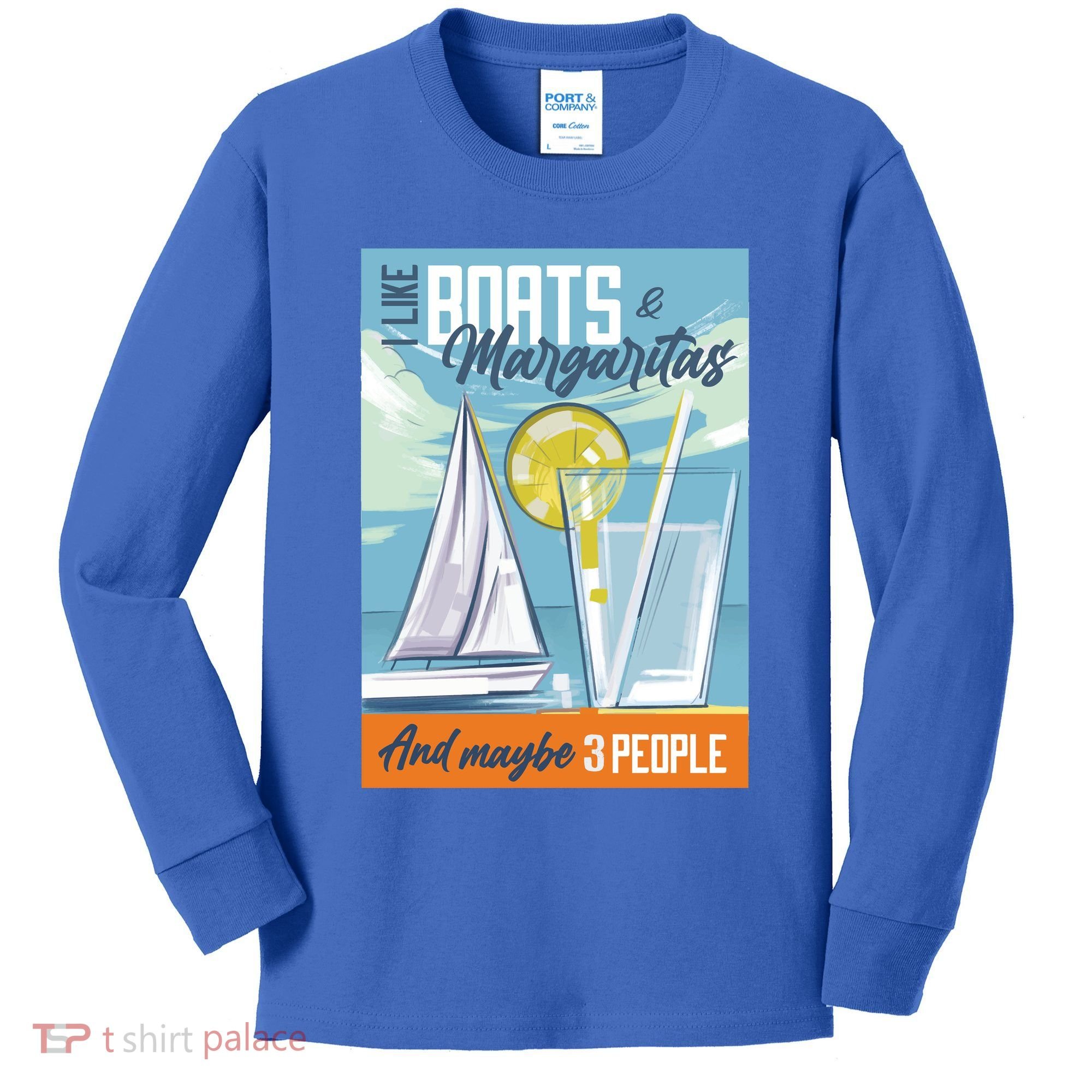 Boats And Margaritas Funny Kids Long Sleeve Shirt