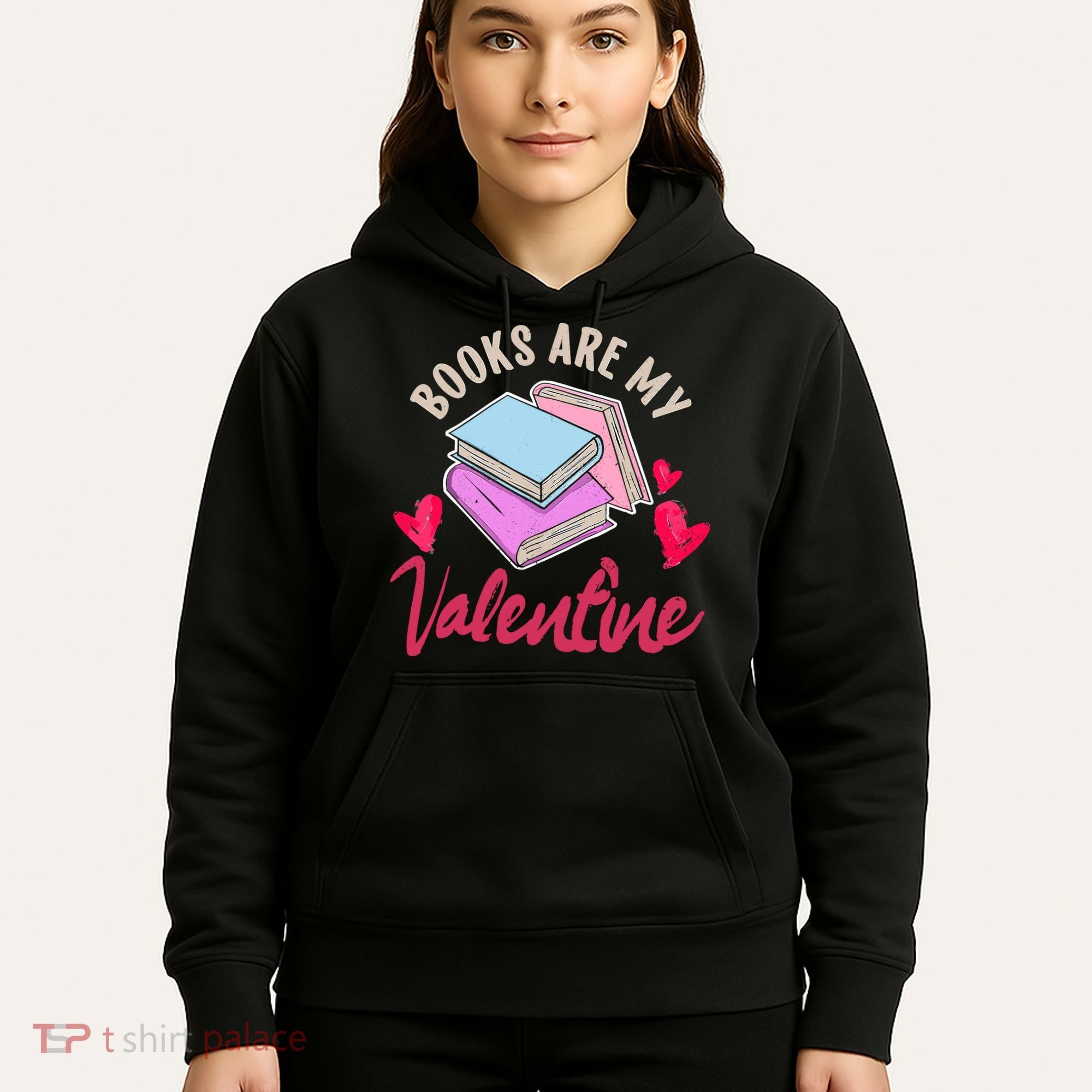 Books Are My Valentine Librarian Book Valentines Day Wo Hoodie