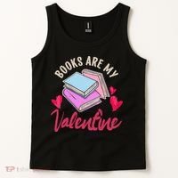 Books Are My Valentine Librarian Book Valentines Day Wo Tank Top thumb 2