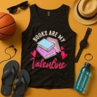 Books Are My Valentine Librarian Book Valentines Day Wo Tank Top thumb 4