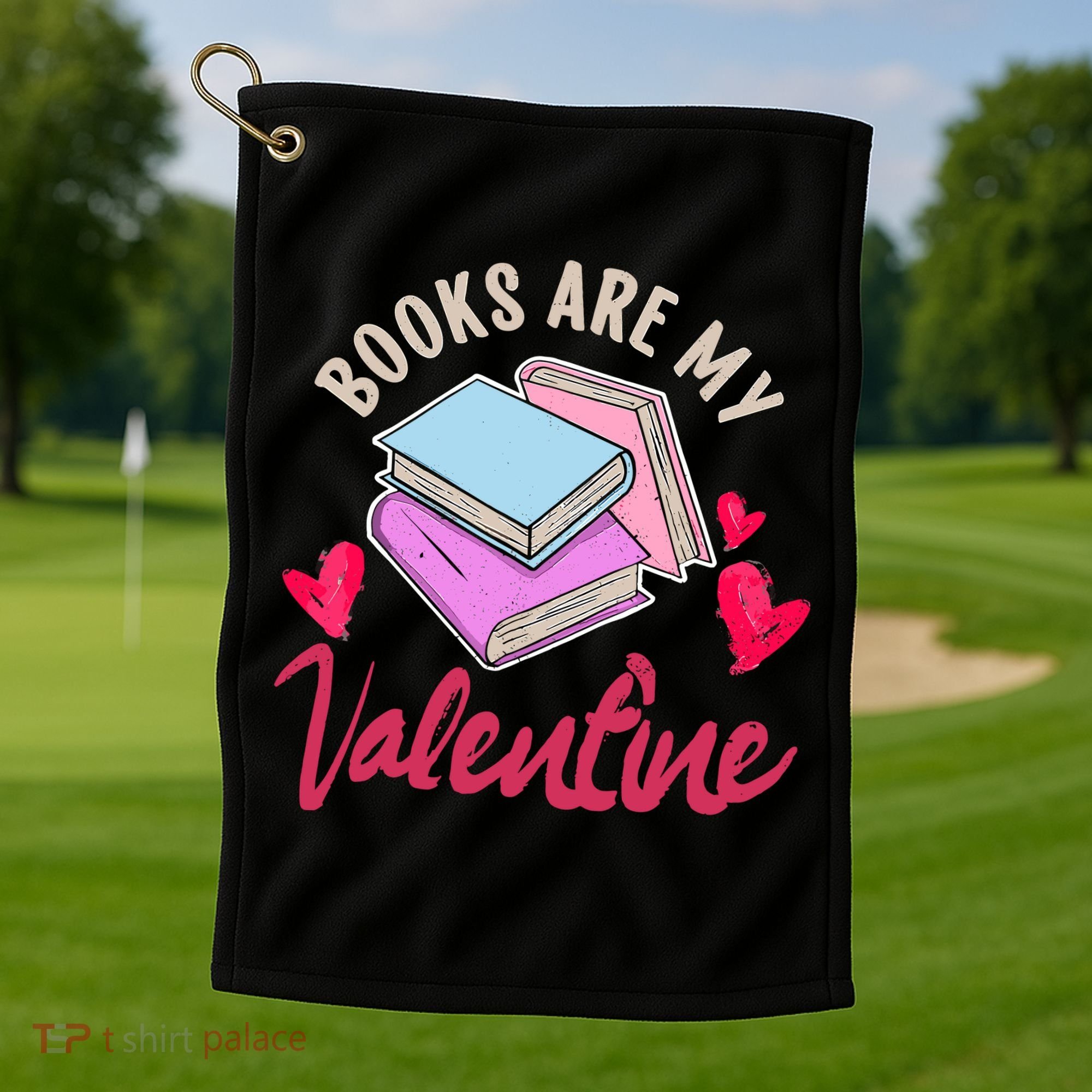 Books Are My Valentine Librarian Book Valentines Day Wo Golf Towel