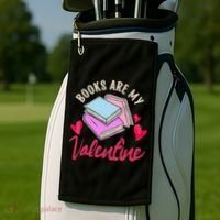 Books Are My Valentine Librarian Book Valentines Day Wo Golf Towel thumb 2