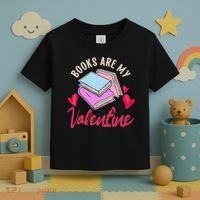 Books Are My Valentine Librarian Book Valentines Day Wo Toddler T-Shirt thumb 3