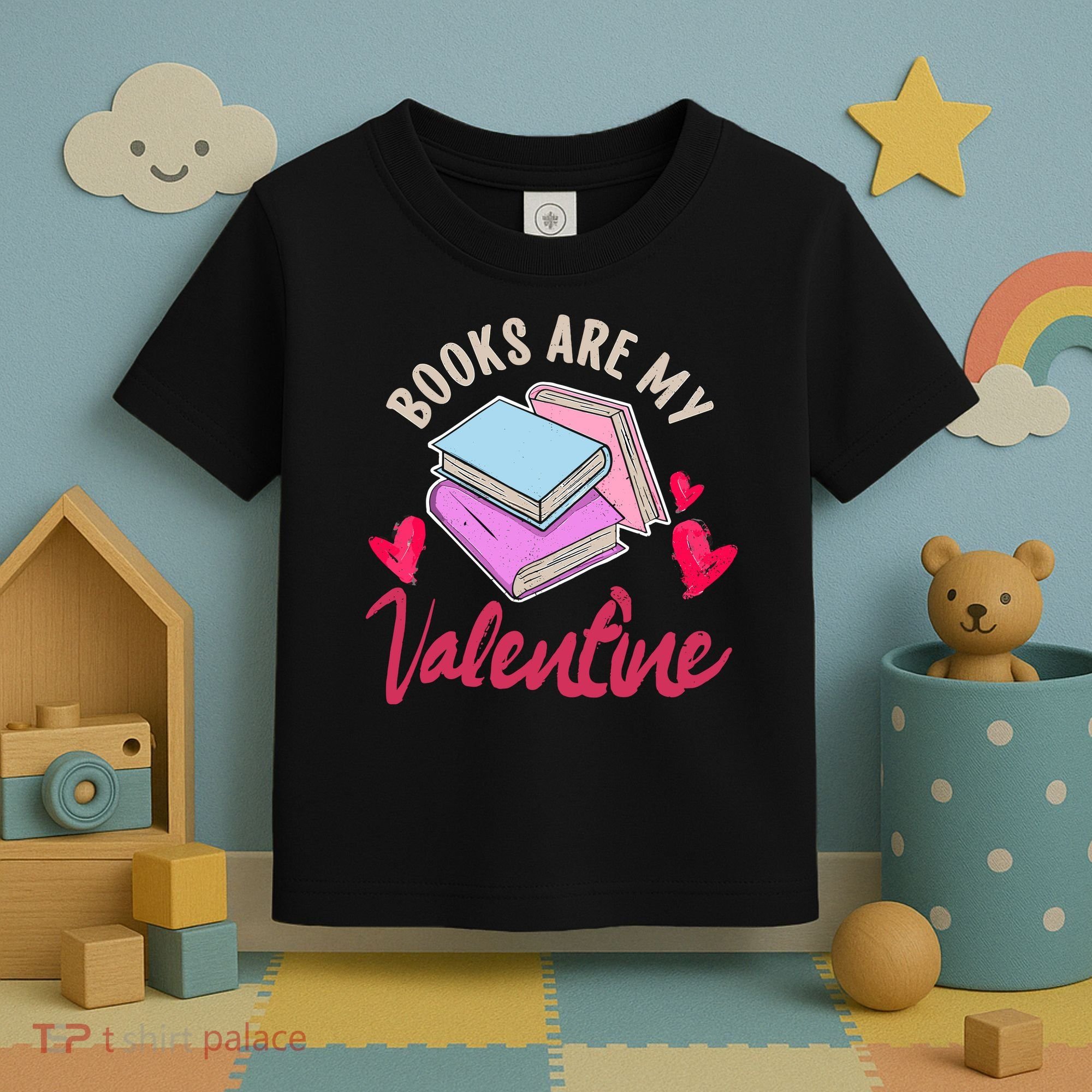 Books Are My Valentine Librarian Book Valentines Day Wo Toddler T-Shirt