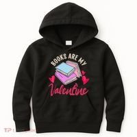 Books Are My Valentine Librarian Book Valentines Day Wo Kids Hoodie thumb 0
