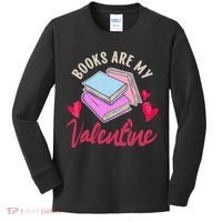 Books Are My Valentine Librarian Book Valentines Day Wo Kids Long Sleeve Shirt thumb 0