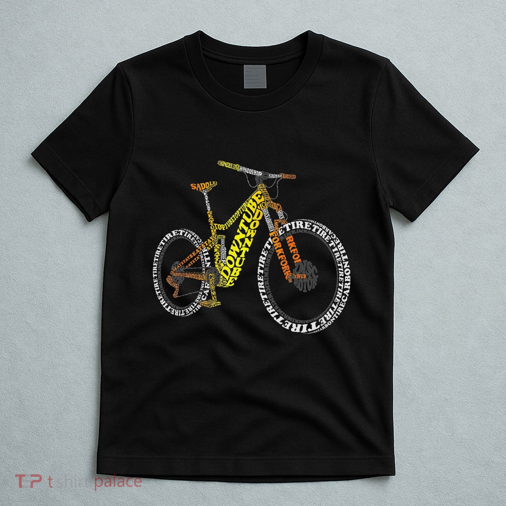 Bicycle Anatomy Mountain Bike Mtb Parts Funny Biker Rider T-Shirt