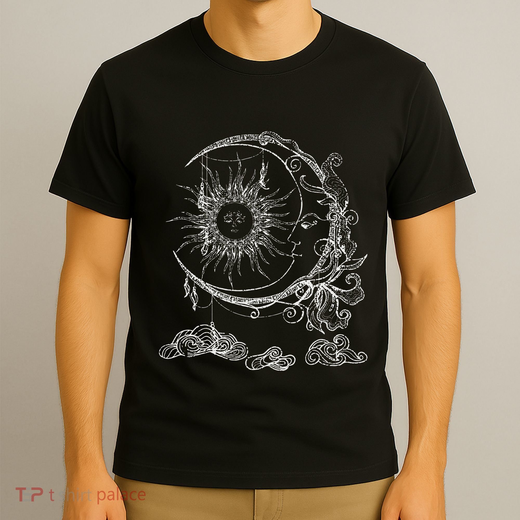 Bohemian Aesthetic Moon Sun Astrology Science Astronomy T-Shirt