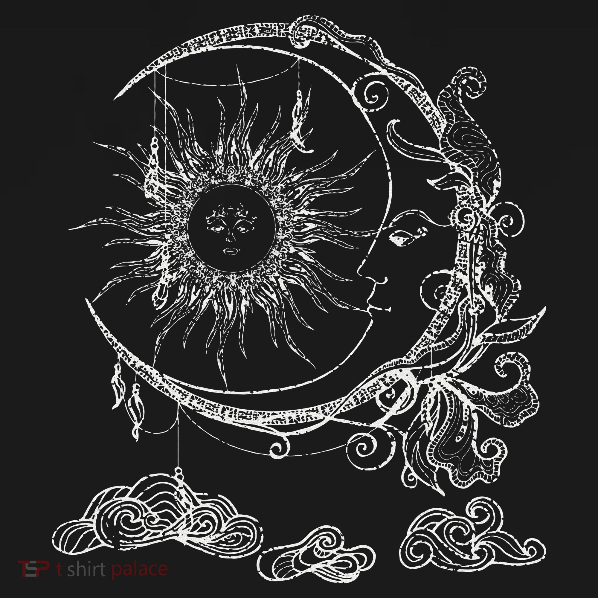 Bohemian Aesthetic Moon Sun Astrology Science Astronomy T-Shirt