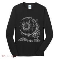 Bohemian Aesthetic Moon Sun Astrology Science Astronomy Tall Long Sleeve Shirt thumb 0