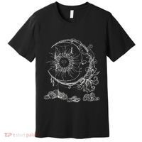 Bohemian Aesthetic Moon Sun Astrology Science Astronomy Premium T-Shirt thumb 0