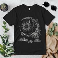 Bohemian Aesthetic Moon Sun Astrology Science Astronomy Premium T-Shirt thumb 2