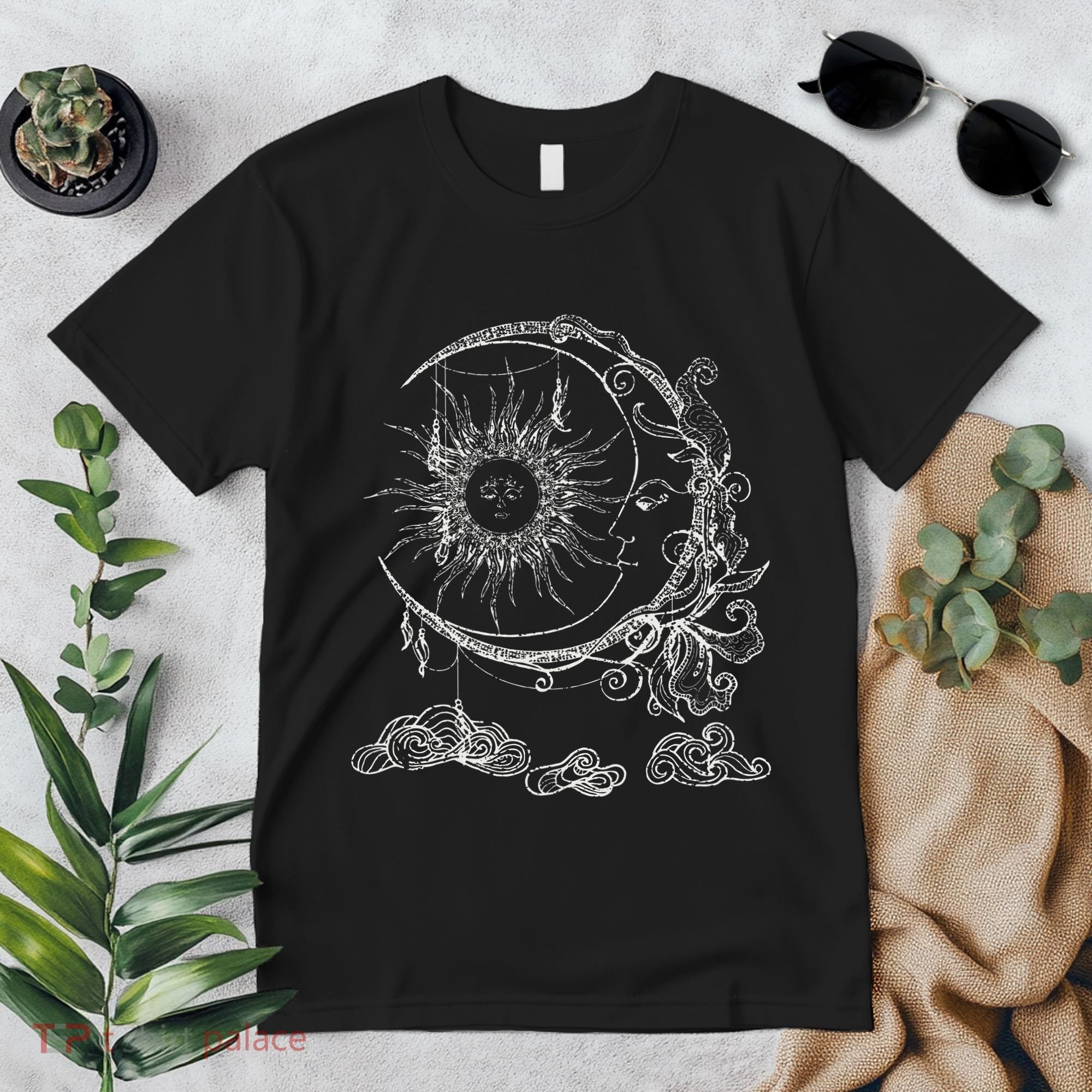 Bohemian Aesthetic Moon Sun Astrology Science Astronomy Premium T-Shirt