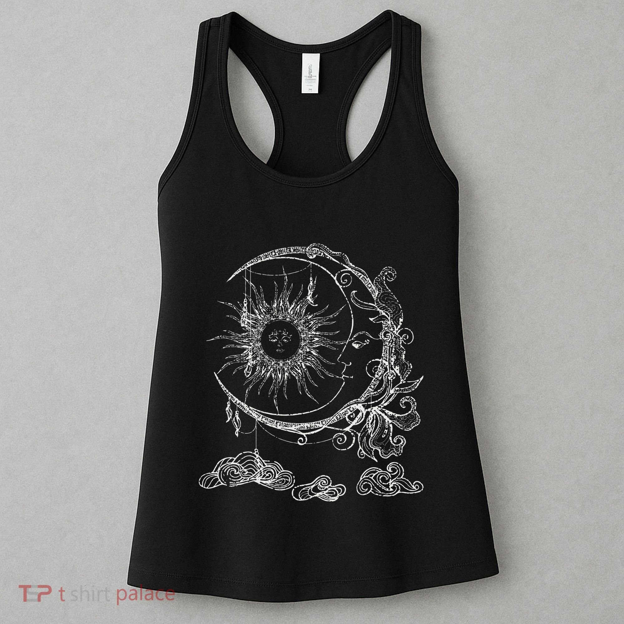 Bohemian Aesthetic Moon Sun Astrology Science Astronomy Women's Tank Top