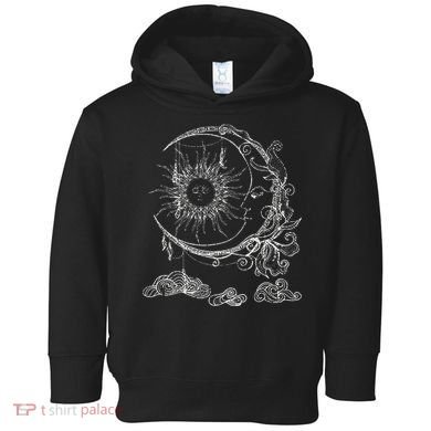 Bohemian Aesthetic Moon Sun Astrology Science Astronomy Toddler Hoodie
