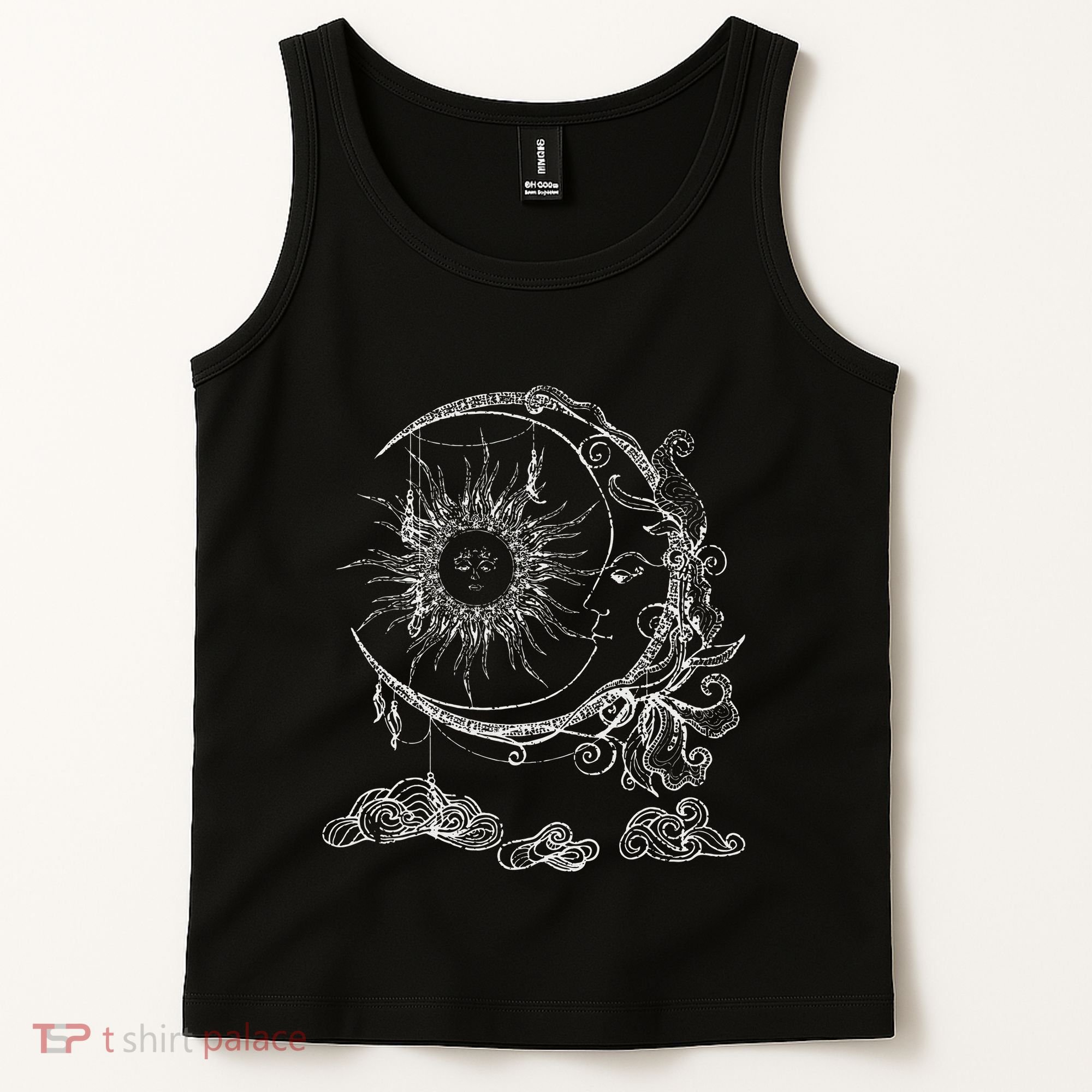Bohemian Aesthetic Moon Sun Astrology Science Astronomy Tank Top