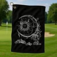 Bohemian Aesthetic Moon Sun Astrology Science Astronomy Golf Towel thumb 1