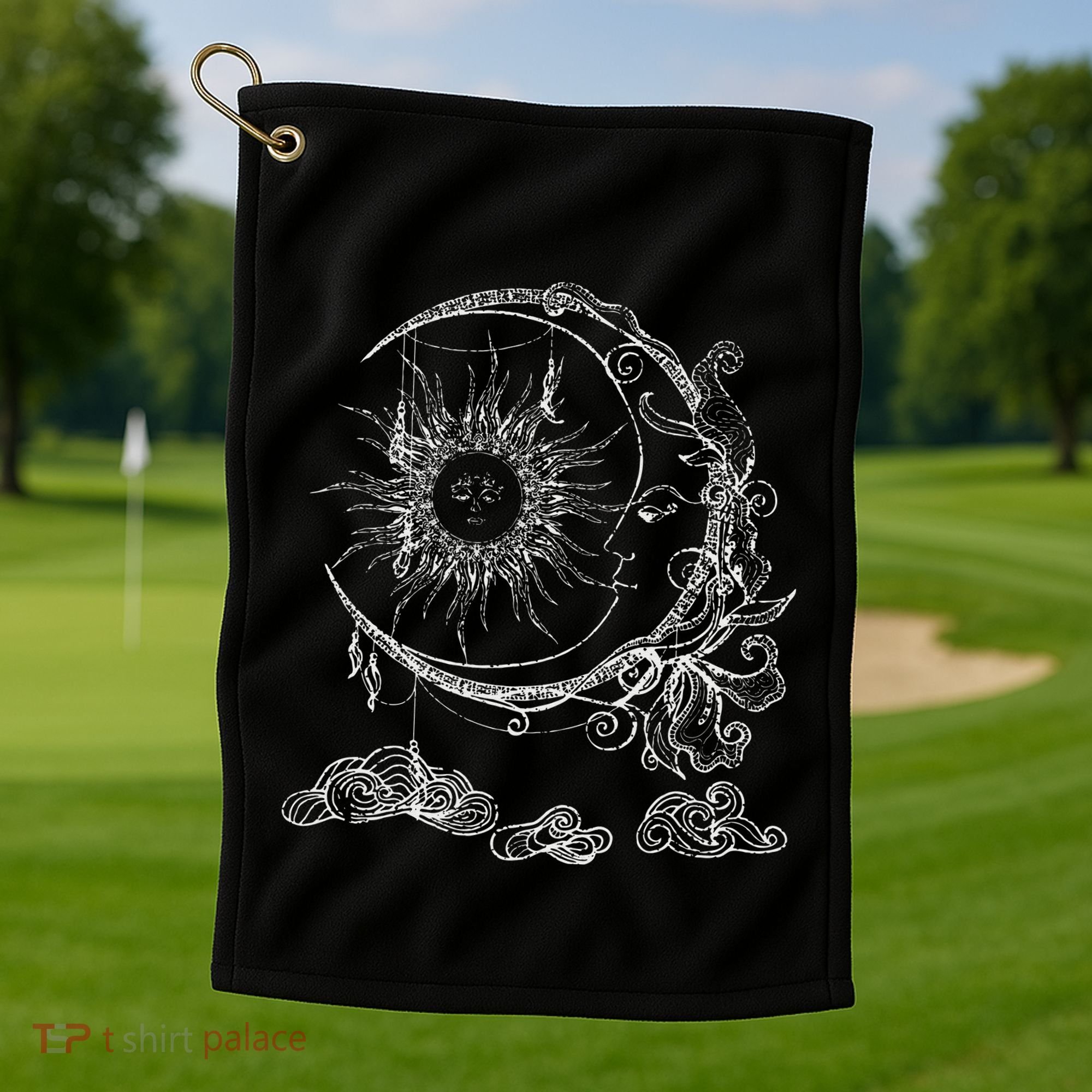 Bohemian Aesthetic Moon Sun Astrology Science Astronomy Golf Towel