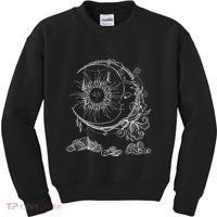 Bohemian Aesthetic Moon Sun Astrology Science Astronomy Kids Sweatshirt thumb 0