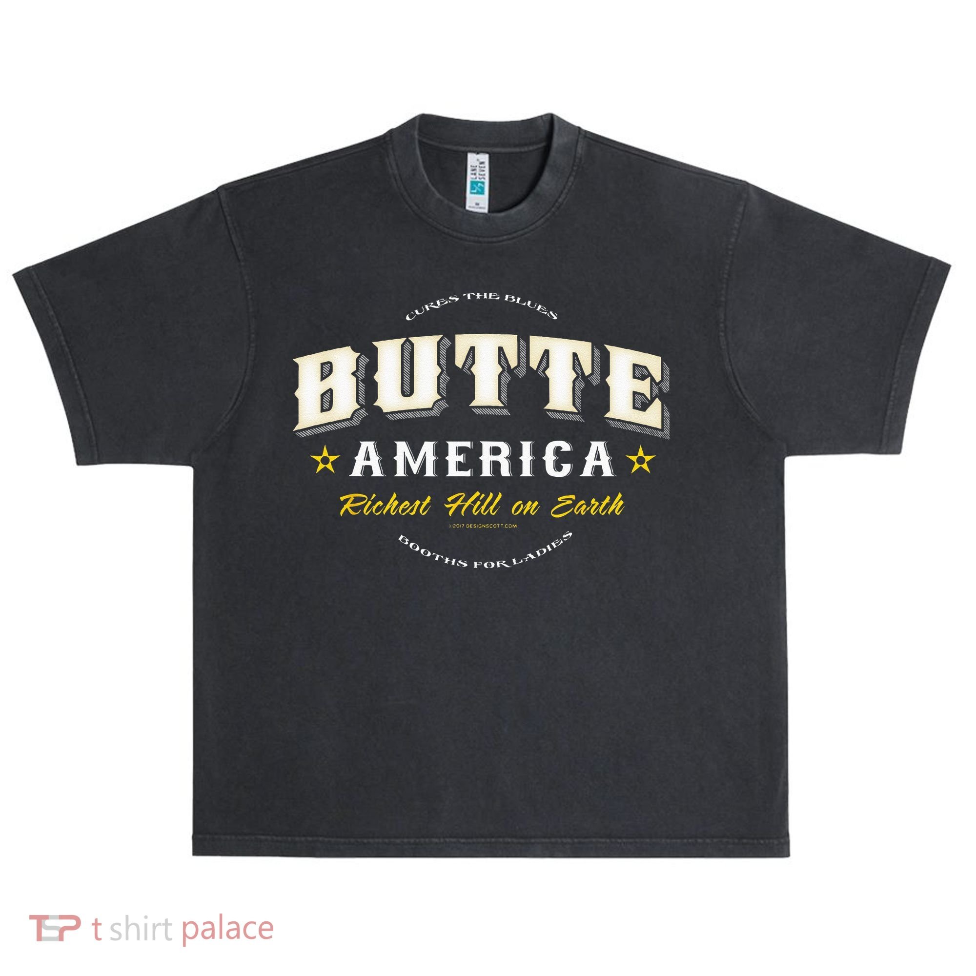 Butte America Montana Copper Miner Mining Urban Oversized Heavyweight T-Shirt