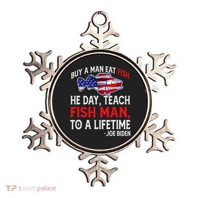 Buy A Man Eat Fish Funny Joe Biden Quote Ornament