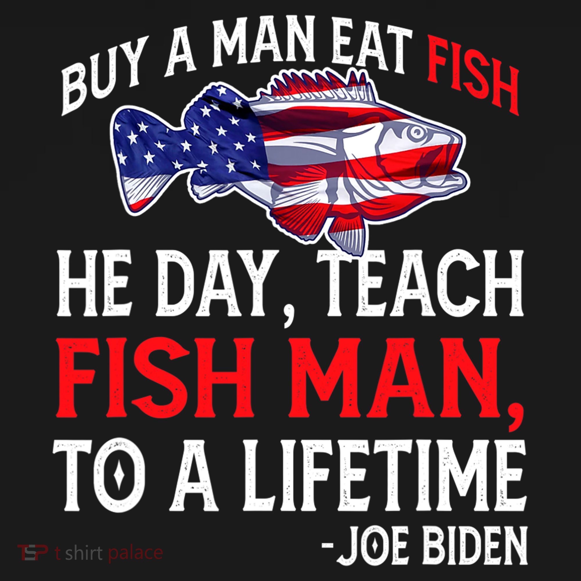 Buy A Man Eat Fish Funny Joe Biden Quote Ornament