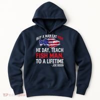 Buy A Man Eat Fish Funny Joe Biden Quote Hoodie thumb 0
