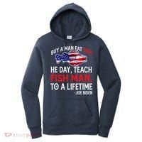 Buy A Man Eat Fish Funny Joe Biden Quote Women's Hoodie thumb 0