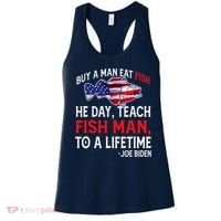 Buy A Man Eat Fish Funny Joe Biden Quote Women's Tank Top thumb 0