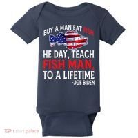 Buy A Man Eat Fish Funny Joe Biden Quote Baby Bodysuit thumb 0