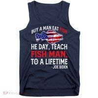 Buy A Man Eat Fish Funny Joe Biden Quote Tank Top thumb 0