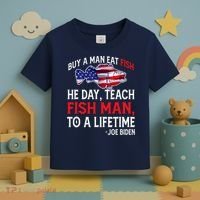 Buy A Man Eat Fish Funny Joe Biden Quote Toddler T-Shirt thumb 3